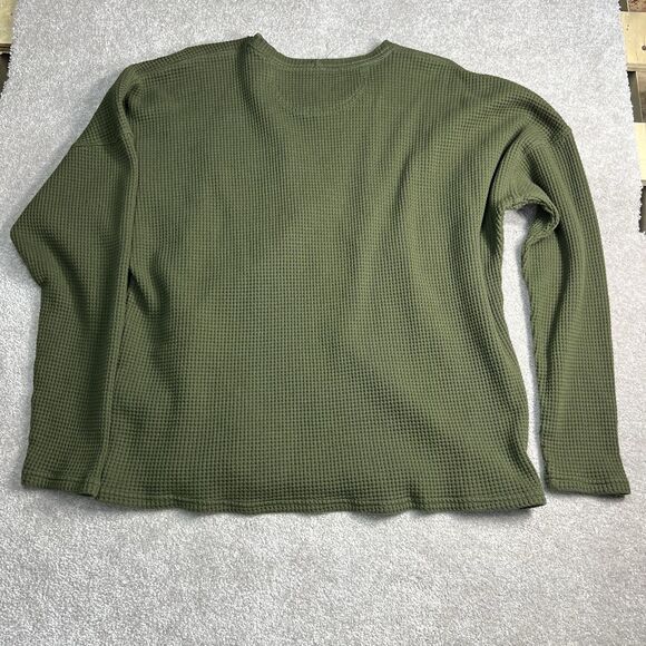 Carhartt T-Shirt Womens XL 16-18 Long Sleeve Work Green Waffle knit Thermal - Picture 6 of 6
